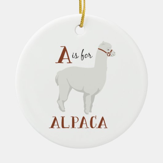 A voor Alpaca Keramisch Ornament (Voorkant)