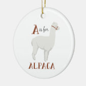A voor Alpaca Keramisch Ornament (Links)