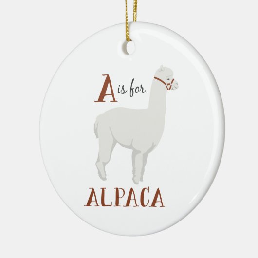 A voor Alpaca Keramisch Ornament (Links)