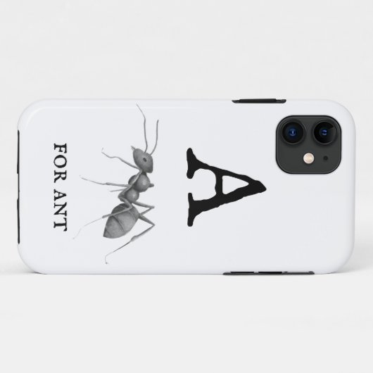 "A" voor Ant Case-Mate iPhone Case (Achterkant (horizontaal))