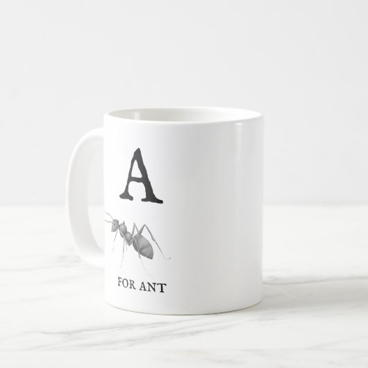 "A" voor Ant  Koffiemok (Voorkant links)