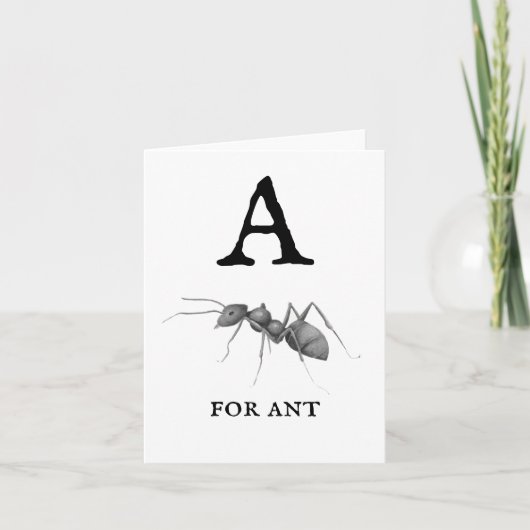 "A" voor Ant Notitiekaartje (Voorkant)