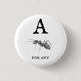 "A" voor Ant Ronde Button 3,2 Cm