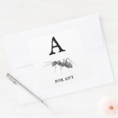 "A" voor Ant Vierkante Sticker (Envelop)