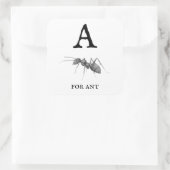 "A" voor Ant Vierkante Sticker (Tas)