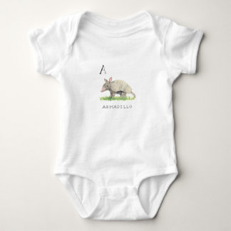 A voor Armadillo Baby Bodysuit
