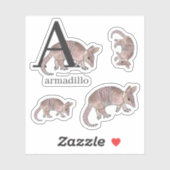A voor Armadillo-Stickers Sticker (Vel)