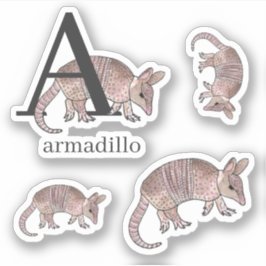 A voor Armadillo-Stickers Sticker