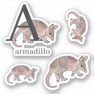 A voor Armadillo-Stickers Sticker
