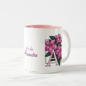 A voor Azalea Flower Monogram and Name Mok (Voorkant rechts)
