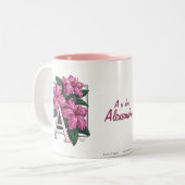A voor Azalea Flower Monogram and Name Mok (Voorkant links)