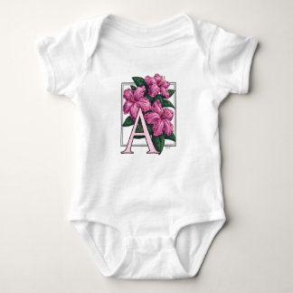 A voor Azalea Flower Monogram Baby Clothes Romper