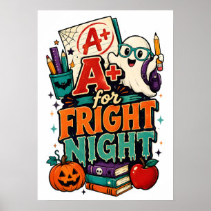 A+ voor Fright Night – Spooky School Halloween Poster
