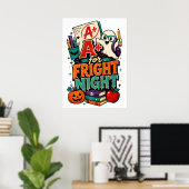 A+ voor Fright Night – Spooky School Halloween Poster (Thuiskantoor)