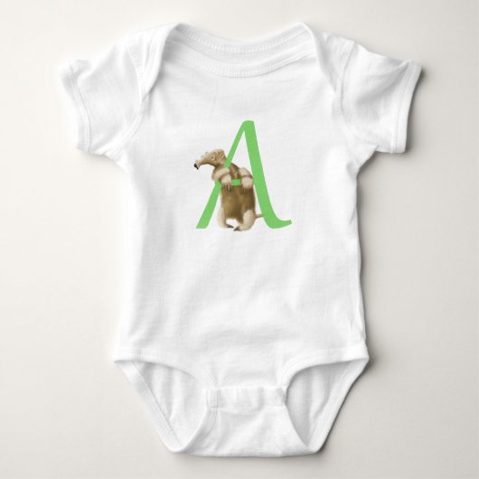 A voor Monogram Anteater Initiaal Romper (Voorkant)