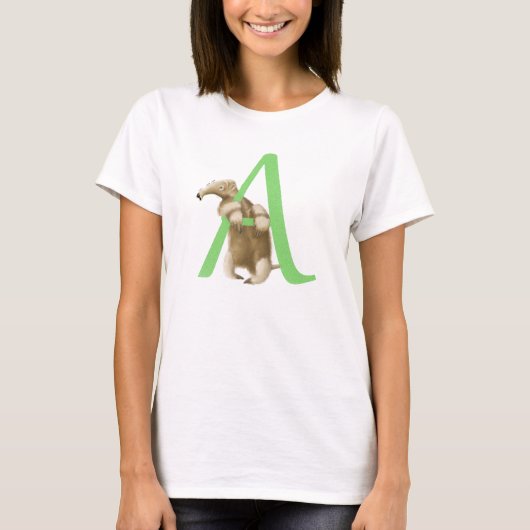 A voor T-shirt met Anteater Monogram Initiaal (Voorkant)