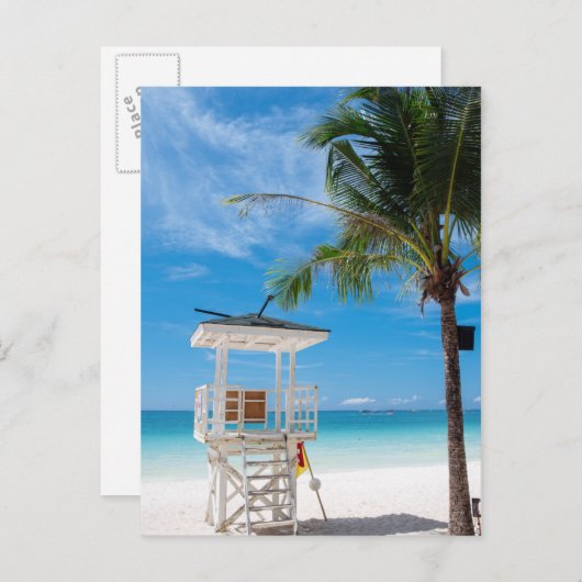 A Vrijwaringspost | Witte strand, Boracay Briefkaart (Voorkant / Achterkant)