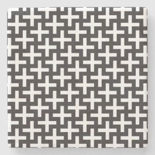 A&w-patronen gemaakt met 'plus'-teken stenen onderzetter