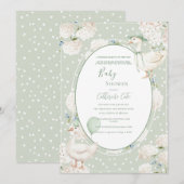 A Waddle Baby is on the Way Whimsical Baby Shower Kaart (Voorkant / Achterkant)