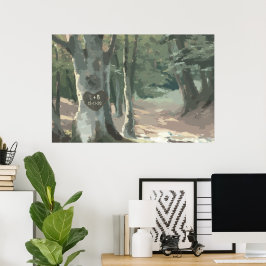 A Walk in the Woods: Personalized Tree Carving Poster