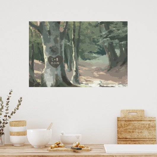 A Walk in the Woods: Personalized Tree Carving Poster (Keuken)