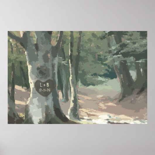 A Walk in the Woods: Personalized Tree Carving Poster (Voorkant)