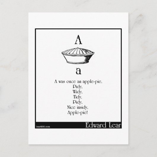 A was ooit een appeltaart briefkaart (Voorkant)