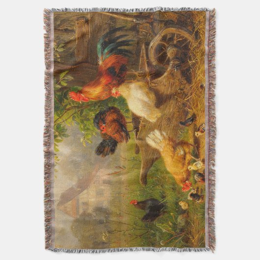 A Watchful Eye Carl Jutz 1916 Farmyard Deken (Voorkant Verticaal)