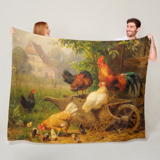 A Watchful Eye Carl Jutz 1916 Farmyard Fleece Deken (In situ)