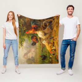 A Watchful Eye Carl Jutz 1916 Farmyard Fleece Deken