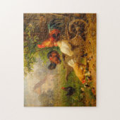 A Watchful Eye Carl Jutz 1916 Farmyard Rooster Legpuzzel (Verticaal)