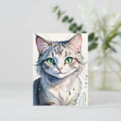 A Watercolor Cat Portrait Briefkaart (Staand voorkant)