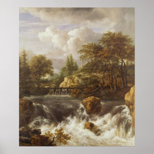 A Waterfall in a Rocky Landscape, c.1660-70 Poster