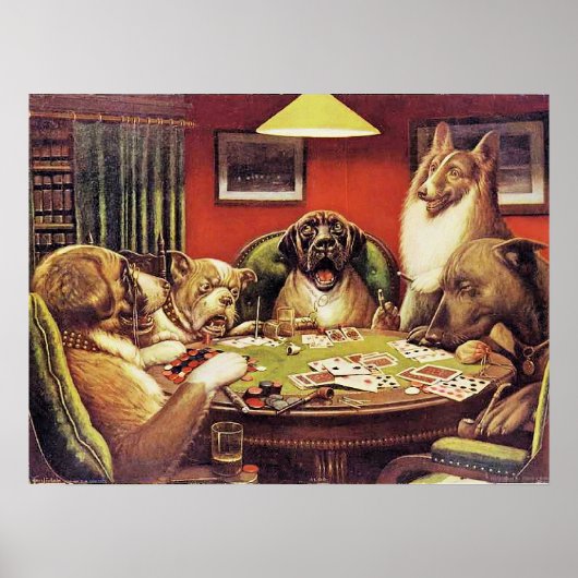 A Waterloo, Dogs Playing Poker, Poster (Voorkant)