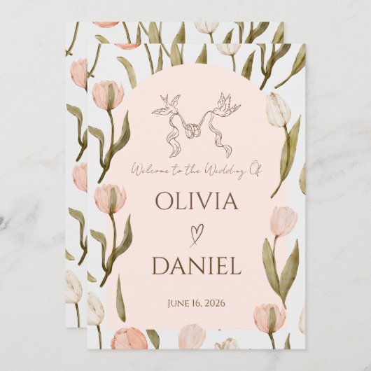 A wedding invitation with a dreamy, romantic touch (Voorkant / Achterkant)