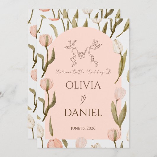 A wedding invitation with a dreamy, romantic touch (Voorkant / Achterkant)