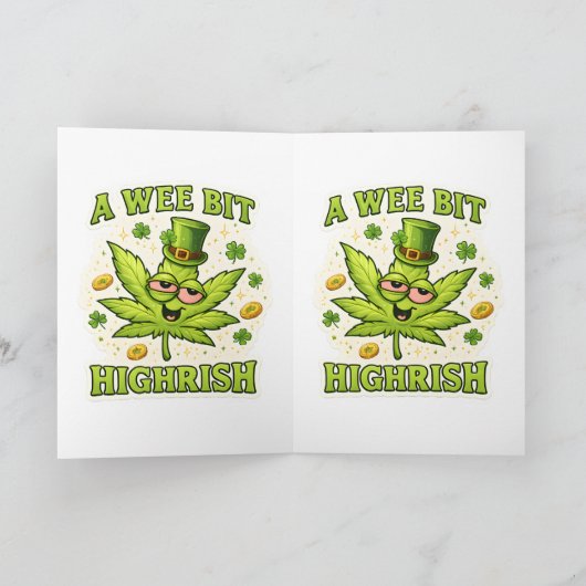 A Wee Bit Highrish Funny Irish Leaf Vibes Kaart (Binnen)