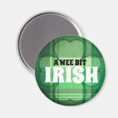 A Wee Bit Ierse groene plaid shamrock Magneet (Voorkant / Achterkant)