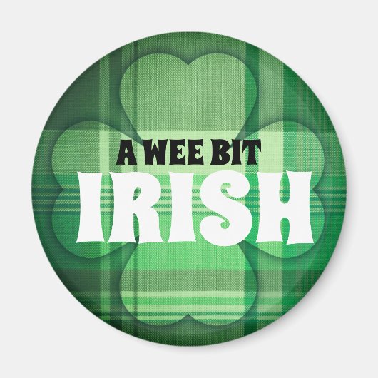 A Wee Bit Ierse groene plaid shamrock Magneet (Voorkant)