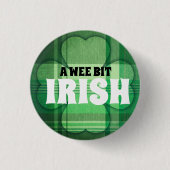 A Wee Bit Ierse groene plaid shamrock Ronde Button 3,2 Cm (Voorkant)