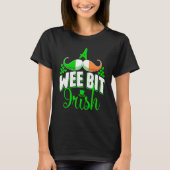 A Wee Bit Irish Shamrock Flag Snarky St Patricks D T-shirt (Voorkant)