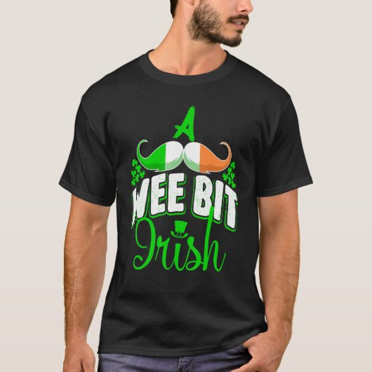 A Wee Bit Irish Shamrock Flag Snarky St Patricks D T-shirt (Voorkant)