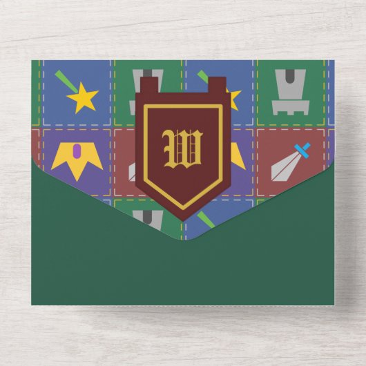 A Wee One's Fantasy Quilt All-in-One Uitnodiging (Achterkant)