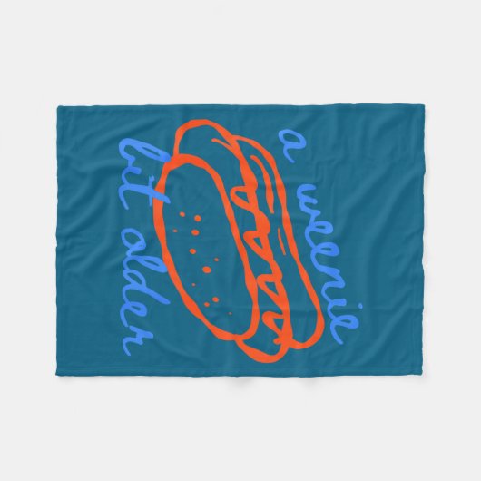 A Weenie Bit Older Funny Hotdog Pun Birthday Desig Fleece Deken (Voorkant (Horizontaal))