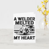 A Welder Melted My Heart Valentine Day On Ck Wel Kaart (Gele Bloem)