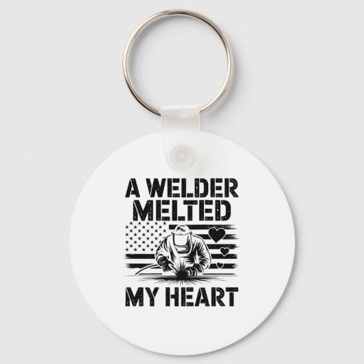 A Welder Melted My Heart Valentine Day On Ck Wel  Sleutelhanger (Voorkant)