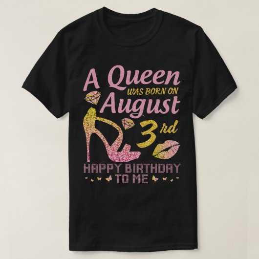 A werd geboren in augustus t-shirt (Design voorkant)