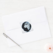 A WERELDBOL VIERKANTE STICKER (Envelop)