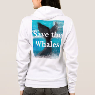 A Whale's Tail - Save the Whales White Hoodie
