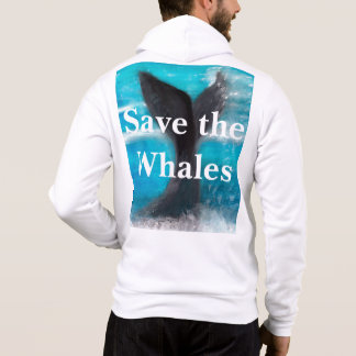 A Whale's Tail - Save the Whales White Hoodie